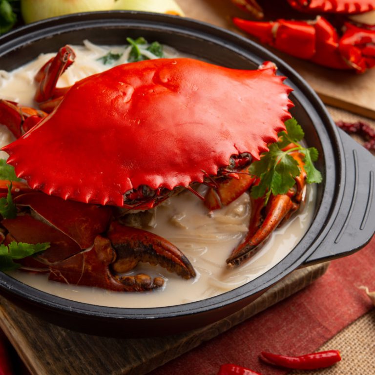 red crab with bee hoon dish